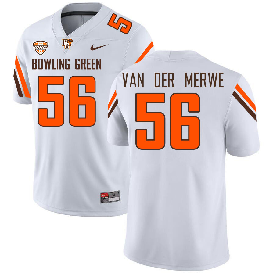 Bowling Green Falcons #56 Ian van der Merwe College Football Jerseys Stitched Sale-White
